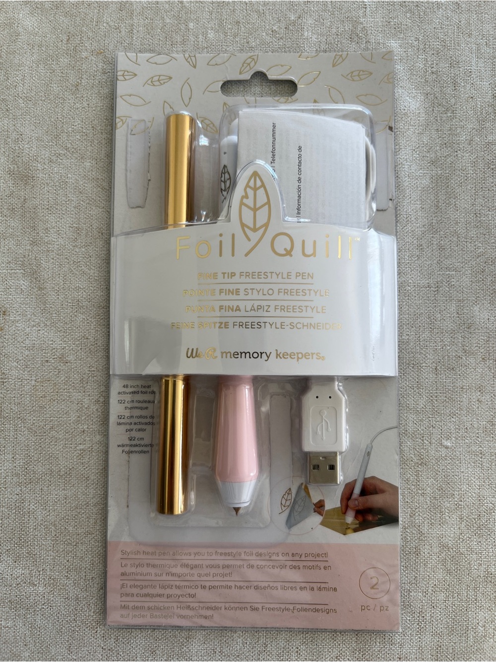 We R Memory Keepers Foil Quill Fine Tip Pen - Pink & Gold